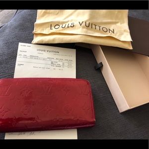 Authentic Louis Vuitton Zippy Wallet: Scarlet Red